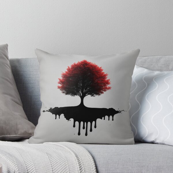 Item preview, Minimalist Tree with Dripping Roots and Red Leaves designed and sold by CoreMinimal.