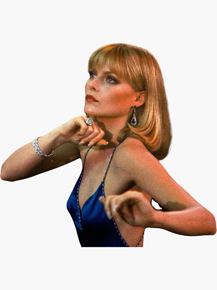 Elvira Michelle Pfeiffer Scarface sticker " Sticker for Sale by indiabee |  Redbubble
