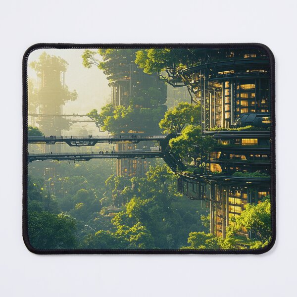 Item preview, Jungle Solar City with Green Balconies designed and sold by ACastilloArt.
