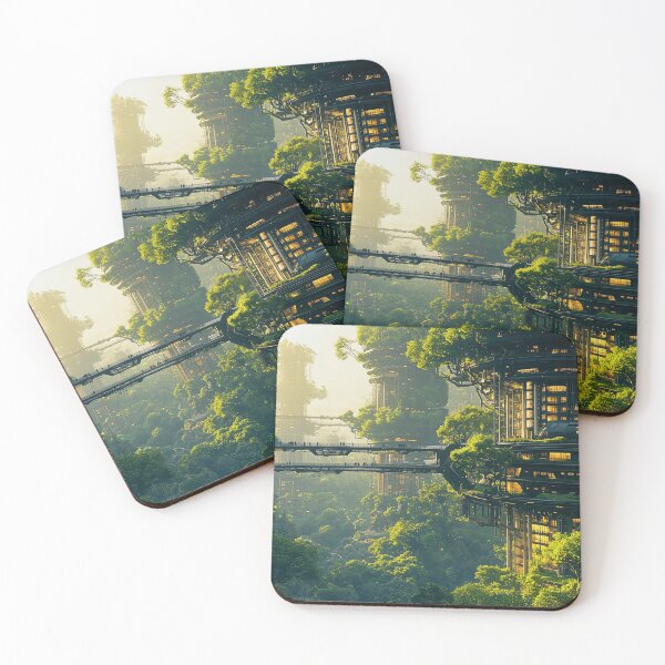 Item preview, Jungle Solar City with Green Balconies designed and sold by ACastilloArt.