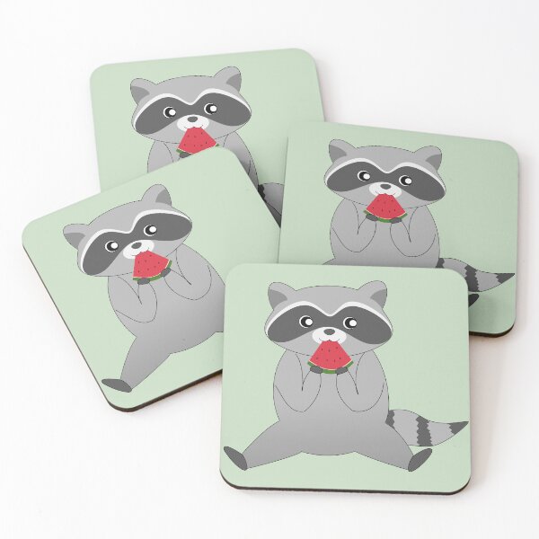 Item preview, Snack Racc Pack 6: Melon Eating Raccoon designed and sold by chrispy doodles.