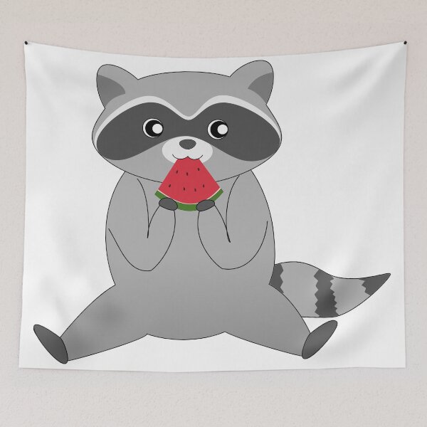 Item preview, Snack Racc Pack 6: Melon Eating Raccoon designed and sold by chrispy doodles.