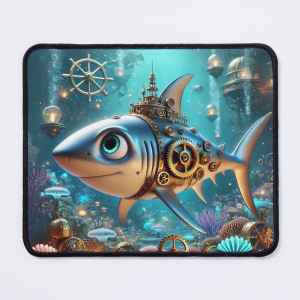 Item preview, Steampunk Salmon Shark designed and sold by Sillytoe.