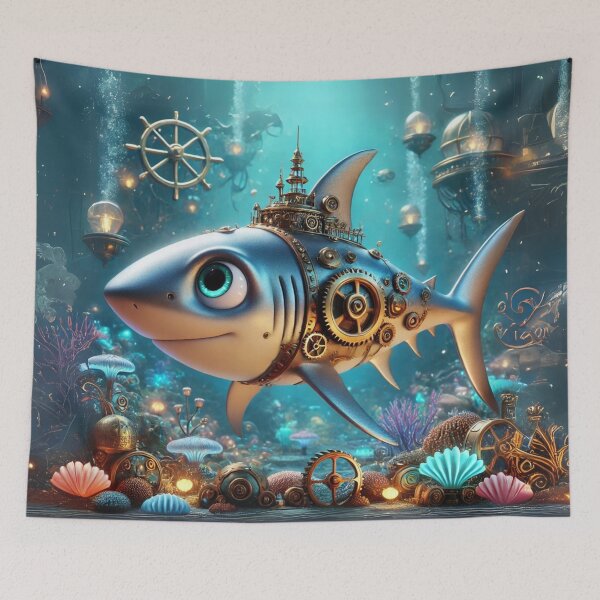 Item preview, Steampunk Salmon Shark designed and sold by Sillytoe.
