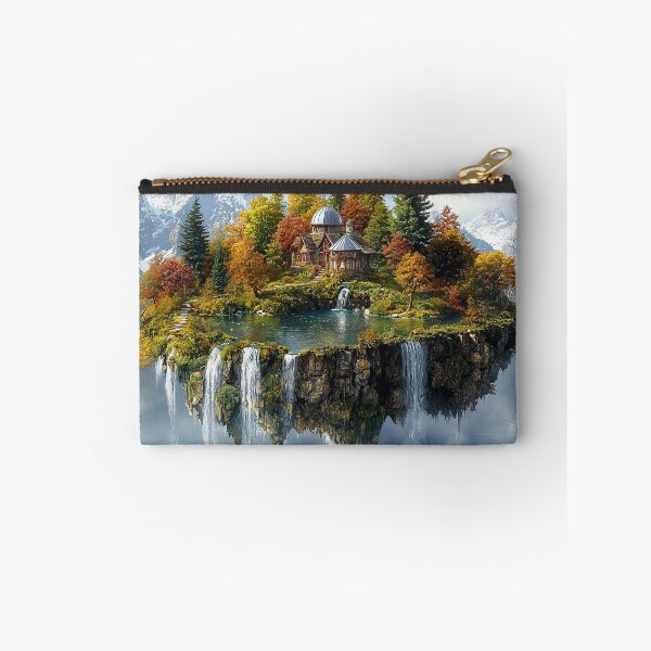 Item preview, Fairy House on Floating Island Above Mountain Lake designed and sold by ACastilloArt.
