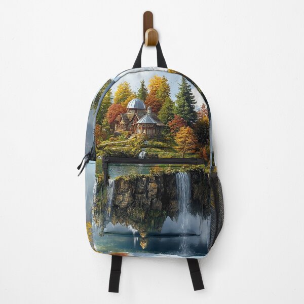 Item preview, Fairy House on Floating Island Above Mountain Lake designed and sold by ACastilloArt.