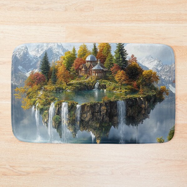 Item preview, Fairy House on Floating Island Above Mountain Lake designed and sold by ACastilloArt.