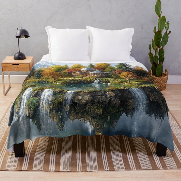 Item preview, Fairy House on Floating Island Above Mountain Lake designed and sold by ACastilloArt.