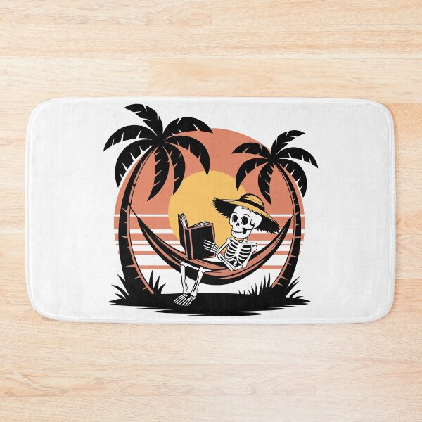 Item preview, Skull relaxing in a hammock at sunset while reading a book designed and sold by AFernandesDSG.