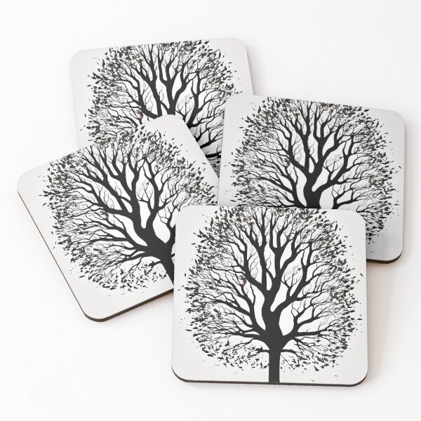 Item preview, Minimalist Tree Design with Falling Leaves designed and sold by CoreMinimal.