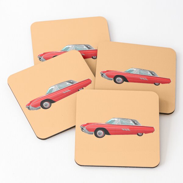 Item preview, 1963 Red Hot Hot Rod Antique Car on Light Orange ffc180 designed and sold by Art in My Loft.