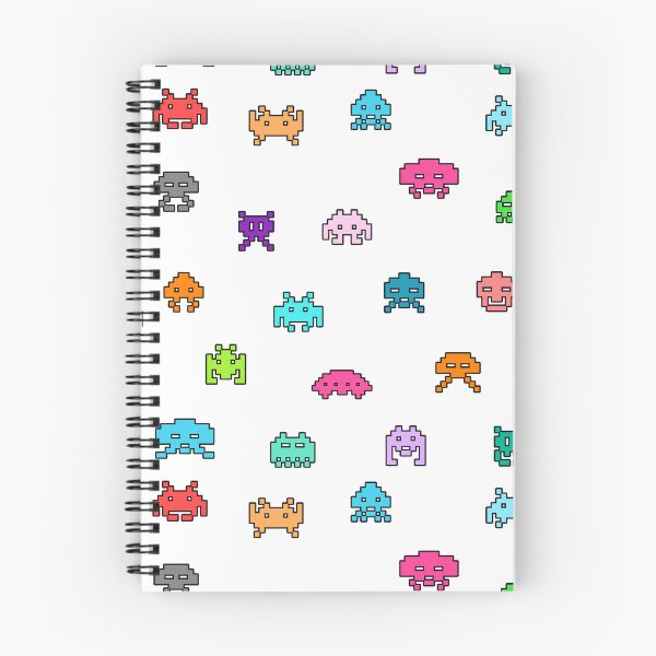 Item preview, Space invaders collection in color (black outline) designed and sold by KetiaArtWorld.