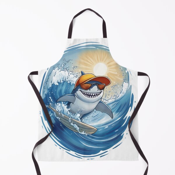 Item preview, Cool surfing shark with sunglasses riding ocean waves under the sun, perfect for beach lovers. designed and sold by SagasArt.