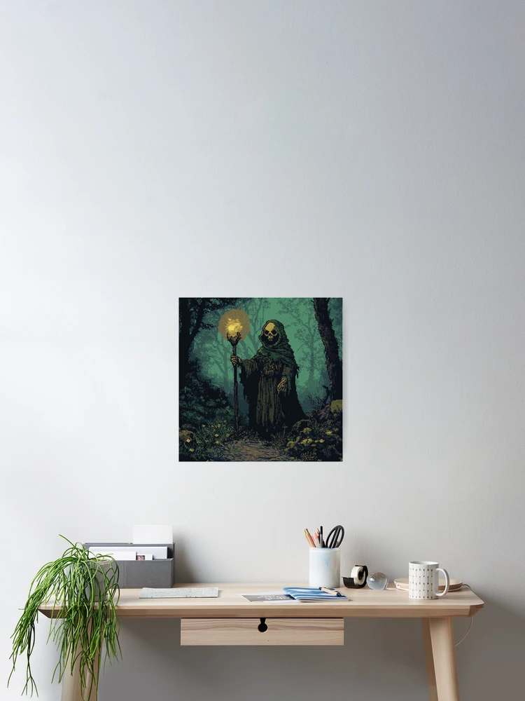 Thumbnail 2 of 3, Poster, Necromancer In 8bit designed and sold by Rtymer.