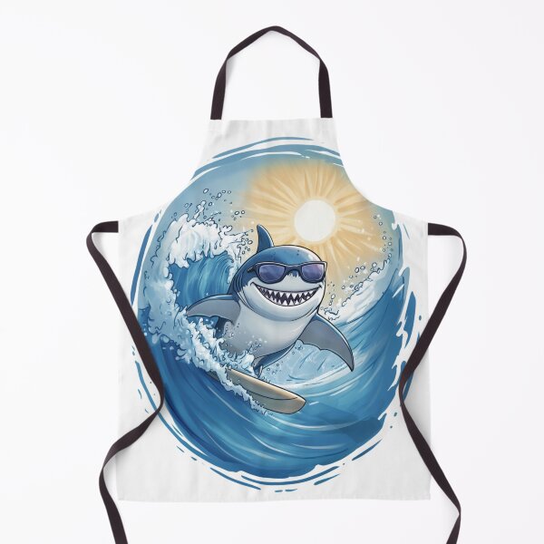 Item preview, Cool surfing shark with sunglasses riding ocean waves under the sun, perfect for beach lovers designed and sold by SagasArt.