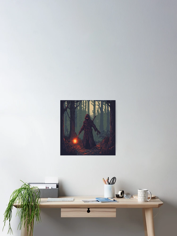 Thumbnail 2 of 3, Poster, Necromancer In 8bit designed and sold by Rtymer.