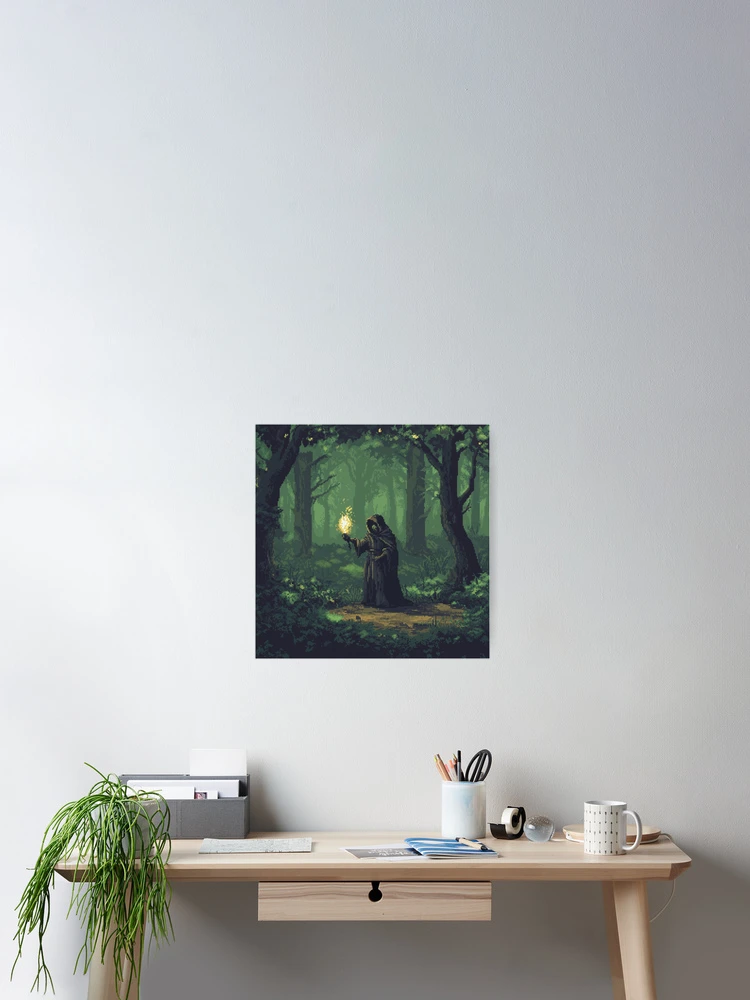 Thumbnail 2 of 3, Poster, Necromancer In 8bit designed and sold by Rtymer.