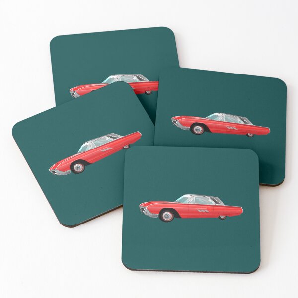 Item preview, 1963 Red Hot Hot Rod Antique Car on Dark Teal 004040 designed and sold by Art in My Loft.