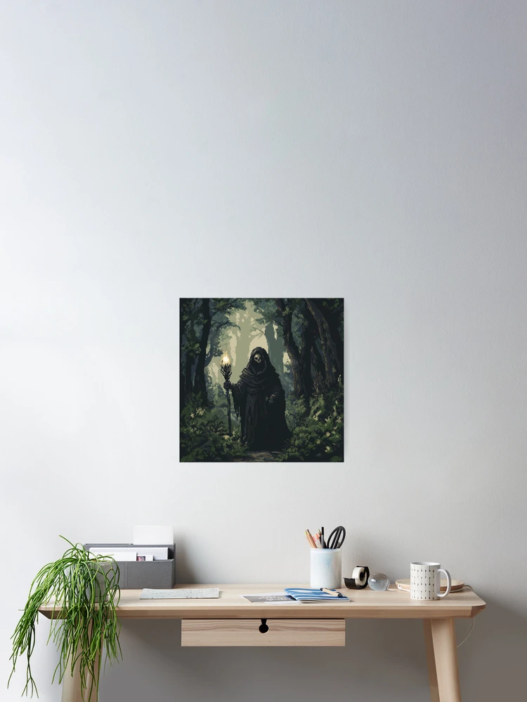 Thumbnail 2 of 3, Poster, Necromancer In 8bit designed and sold by Rtymer.