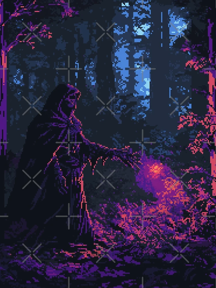 Thumbnail 3 of 3, Scarf, Necromancer In 8bit designed and sold by Rtymer.