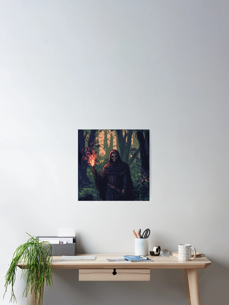 Thumbnail 2 of 3, Poster, Necromancer In 8bit designed and sold by Rtymer.