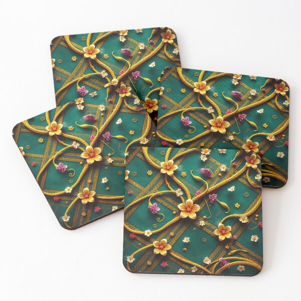 Item preview, Elegant Floral Pattern With A Teal Background designed and sold by debbiedwarika.
