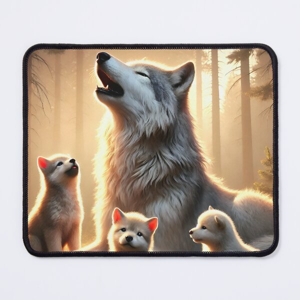 Item preview, wolf with pups designed and sold by MyArtworkStudio.