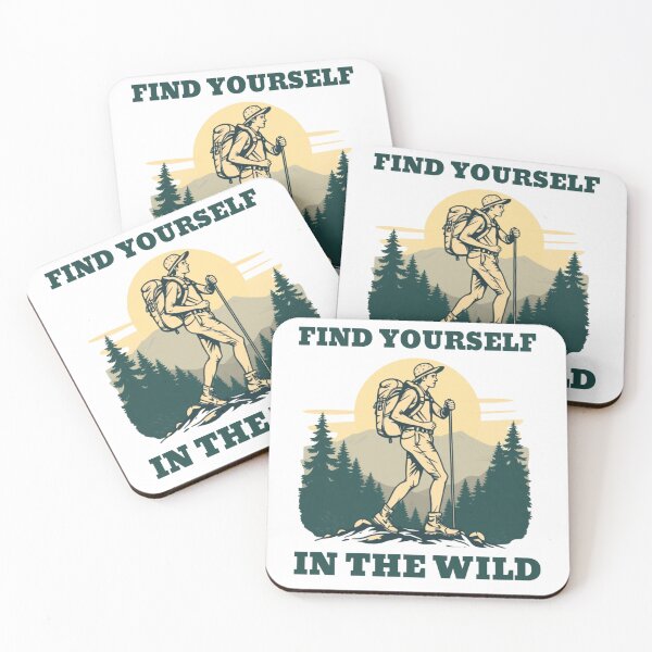 Item preview, Find Yourself In The Wild - Retro Hiking Sunset Mountain Motivational designed and sold by DigiSudu.