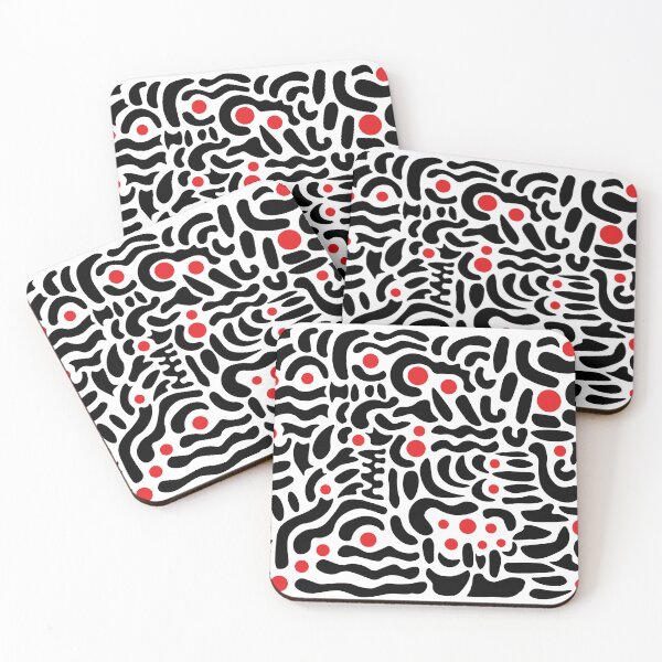 Item preview, Abstract Ornament Black Red and White designed and sold by TurtuShop.