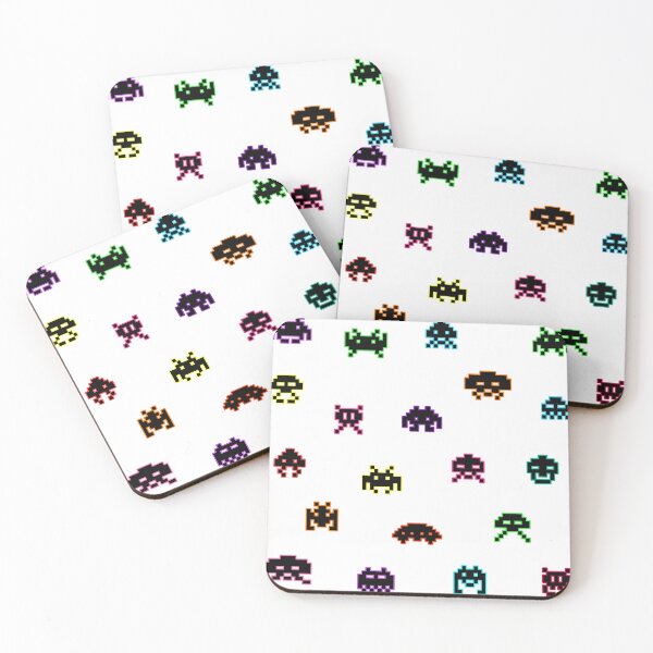 Item preview, Space invaders collection in black (color outline) designed and sold by KetiaArtWorld.