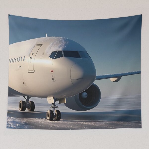 Item preview, Snow-Dusted Airliner at Rest - Digital Aviation Art designed and sold by EMairplanes.