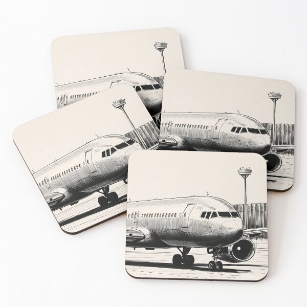 Item preview, Airliner at Terminal Gate - Hand-drawn Aviation Sketch designed and sold by EMairplanes.