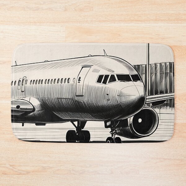 Item preview, Airliner at Terminal Gate - Hand-drawn Aviation Sketch designed and sold by EMairplanes.
