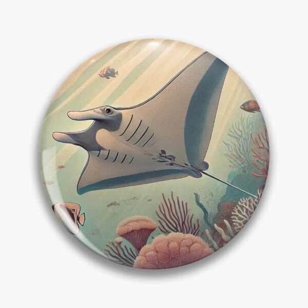 Item preview, Manta Ray 2.0 - Colourful Pastel Scuba Diving Pattern designed and sold by SLGA-Designs.