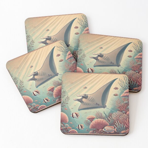 Item preview, Manta Ray 2.0 - Colourful Pastel Scuba Diving Pattern designed and sold by SLGA-Designs.