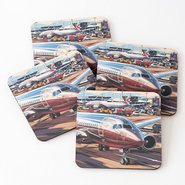 Item preview, Metallic Airplane Taxiing at the Airport - Digital Aviation Illustration designed and sold by EMairplanes.