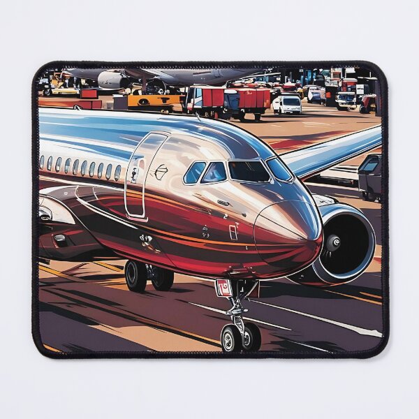 Item preview, Metallic Airplane Taxiing at the Airport - Digital Aviation Illustration designed and sold by EMairplanes.