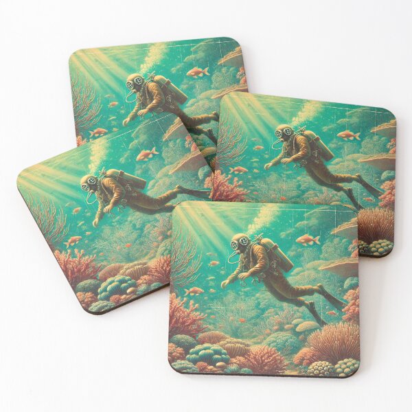 Item preview, Colourful Pastel Male Scuba Diver in the sea designed and sold by SLGA-Designs.