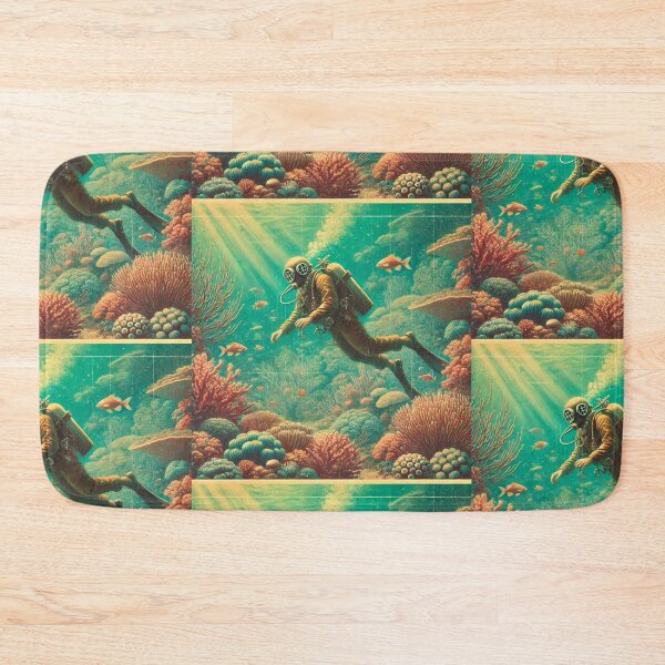 Item preview, Colourful Pastel Male Scuba Diver in the sea designed and sold by SLGA-Designs.