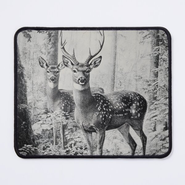 Item preview, Realistic Stag and deer pencil drawing designed and sold by Pencil-Art.