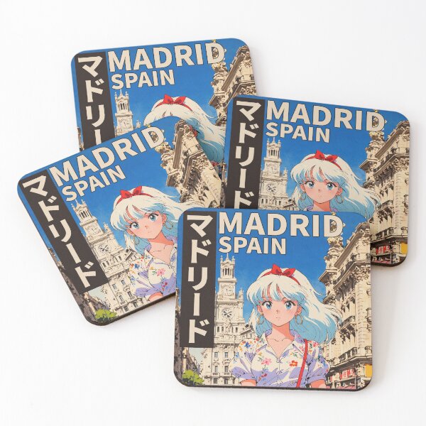 Item preview, Madrid Spain Pretty Anime Girl 80s Retro Aesthetic Vintage Cultural Travel  designed and sold by onlyanimevibes.