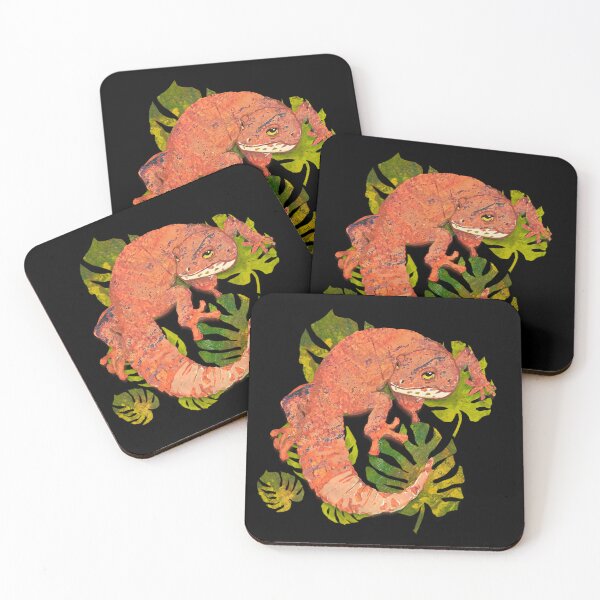 Item preview,  Leopard Gecko Lizard on Palm Leaves  designed and sold by ginaisarty.