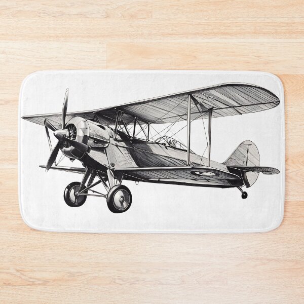 Item preview, Vintage Piston Biplane Sketch - Classic Aviation Art designed and sold by EMairplanes.