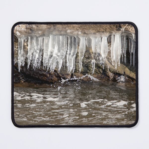 Item preview, Icicles over the water winter landscape designed and sold by KRFNatureGifts.