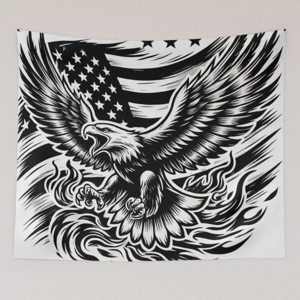 Artikelvorschau, Weißkopfseeadler mit Old Glory entworfen und verkauft von Rob5Designs.