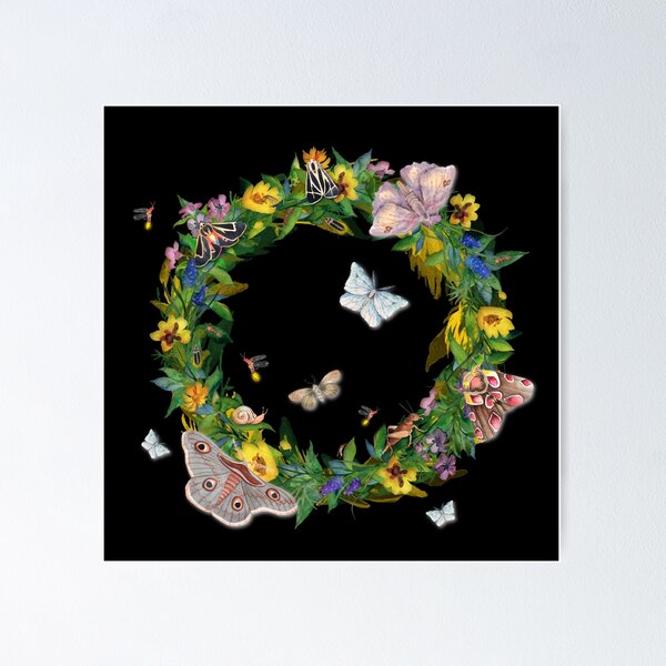 Item preview, Pollinator Wreath (Nocturnal) designed and sold by Bittersweet Gardener.