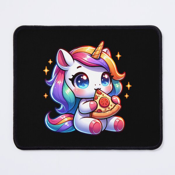 Aperçu de l'œuvre Licorne mignonne avec un morceau de pizza créée et vendue par SekoOne.