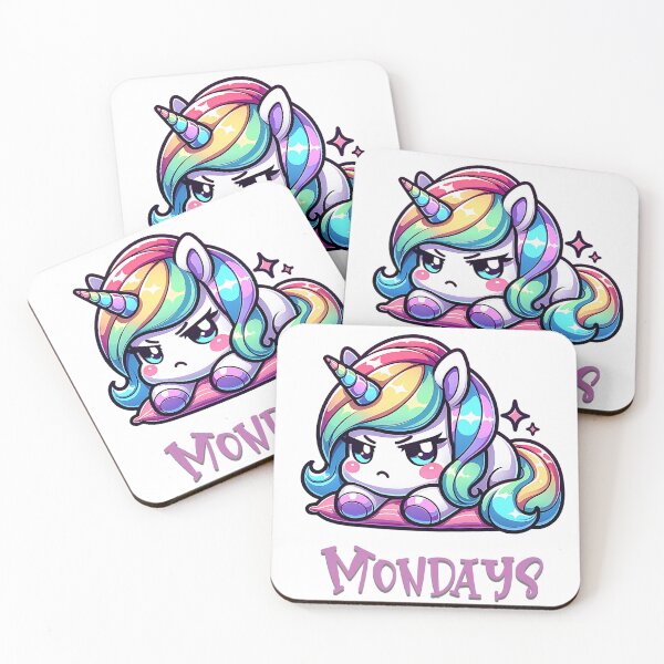 Item preview, Cute kawaii unicorn - mondays designed and sold by SekoOne.
