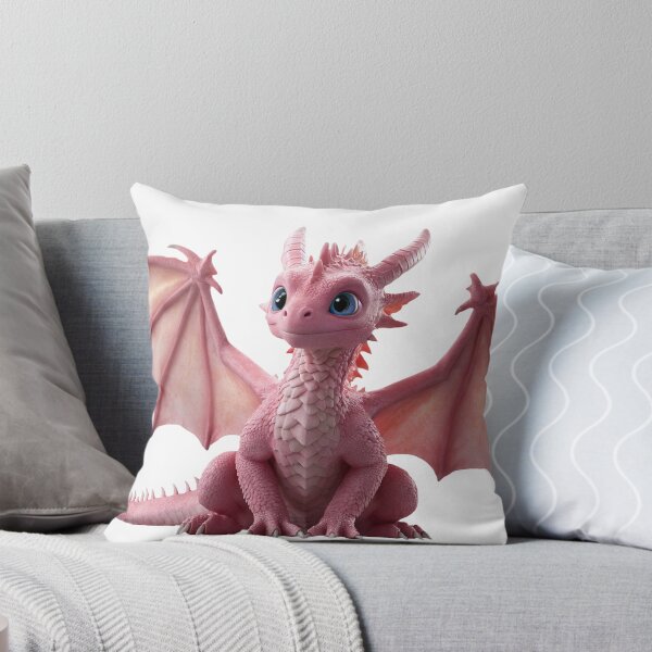 Item preview,  Sweet Pink Baby Dragon with Adorable Charm designed and sold by CuteopiaGallery.
