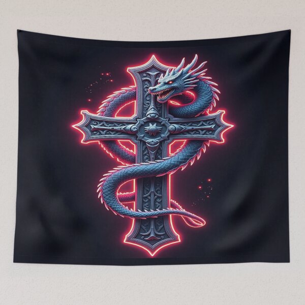 Item preview, old style Celtic cross fierce dragon  designed and sold by leen12 Art Designs Prints.